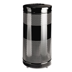 Classics Perforated Open Top
Receptacle, Round, Steel, 25
Gal, Black