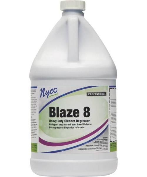 BLAZE 8, HEAVY DUTY 
CONCENTRATED CLEANER
DEGREASER, 4-1 GALLONS/CASE
NL220-G4